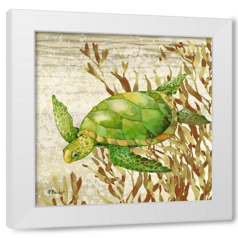 Calypso Turtles II White Modern Wood Framed Art Print by Brent, Paul