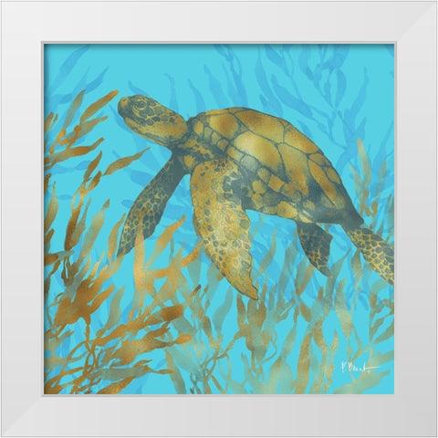 Cedar Key Turtle II White Modern Wood Framed Art Print by Brent, Paul