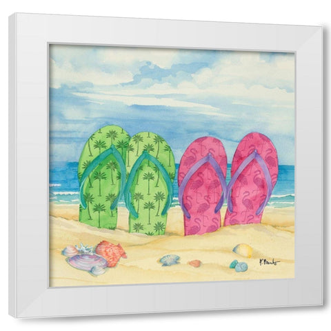 Toes in the Sand II White Modern Wood Framed Art Print by Brent, Paul
