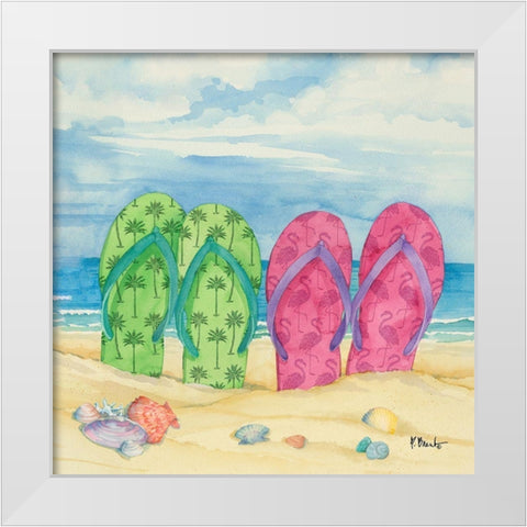 Toes in the Sand II White Modern Wood Framed Art Print by Brent, Paul