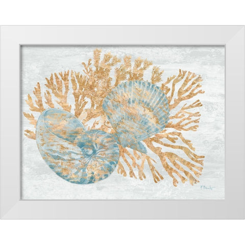 Shimmering Shells I White Modern Wood Framed Art Print by Brent, Paul