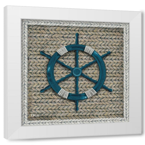 Nautical Basketweave I White Modern Wood Framed Art Print by Brent, Paul