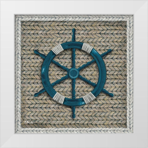Nautical Basketweave I White Modern Wood Framed Art Print by Brent, Paul