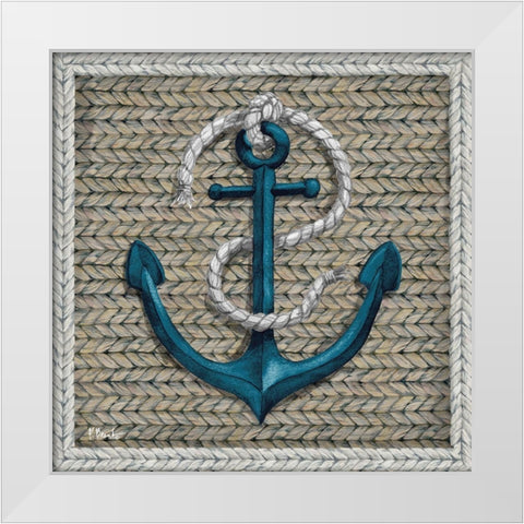 Nautical Basketweave II White Modern Wood Framed Art Print by Brent, Paul