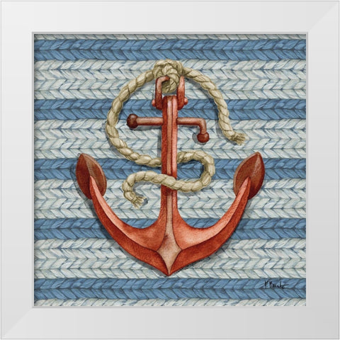 Nautical Basketweave III White Modern Wood Framed Art Print by Brent, Paul