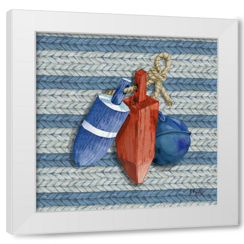 Nautical Basketweave IV White Modern Wood Framed Art Print by Brent, Paul