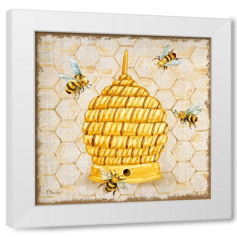 Honeybee Haven I White Modern Wood Framed Art Print by Brent, Paul