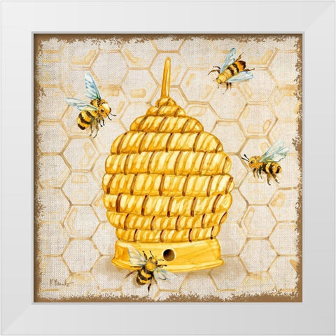 Honeybee Haven I White Modern Wood Framed Art Print by Brent, Paul