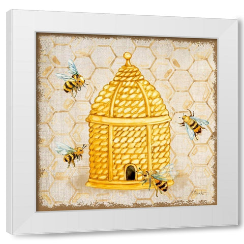 Honeybee Haven II White Modern Wood Framed Art Print by Brent, Paul