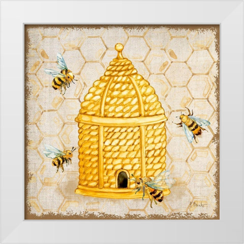 Honeybee Haven II White Modern Wood Framed Art Print by Brent, Paul
