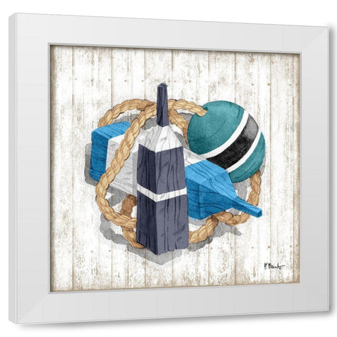 Fairhaven Buoys II White Modern Wood Framed Art Print by Brent, Paul