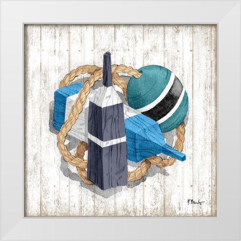 Fairhaven Buoys II White Modern Wood Framed Art Print by Brent, Paul