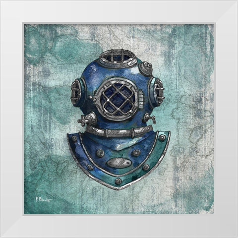Diving Expedition I White Modern Wood Framed Art Print by Brent, Paul