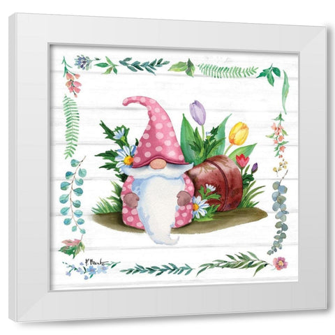 Spring Gnome I White Modern Wood Framed Art Print by Brent, Paul
