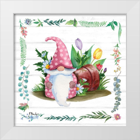 Spring Gnome I White Modern Wood Framed Art Print by Brent, Paul