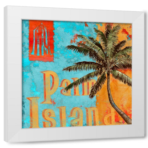 Rojo Palm II White Modern Wood Framed Art Print by Brent, Paul