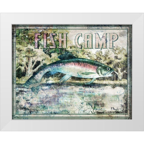 Fish Camp White Modern Wood Framed Art Print by Brent, Paul
