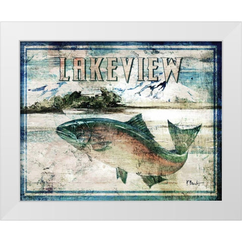 Lakeview White Modern Wood Framed Art Print by Brent, Paul