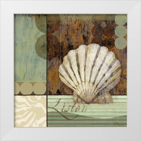 Contemporary Shell I White Modern Wood Framed Art Print by Brent, Paul