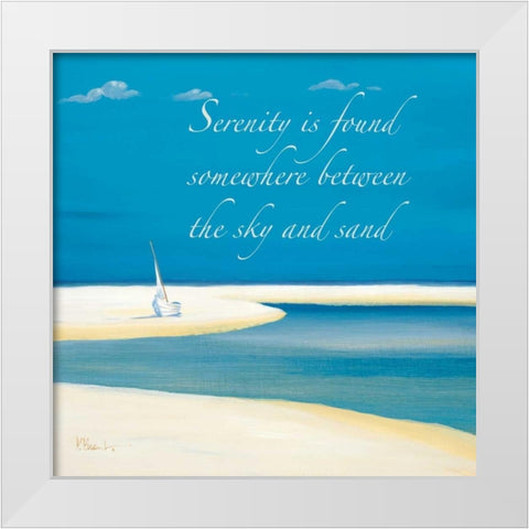 Serenity Sentiment White Modern Wood Framed Art Print by Brent, Paul