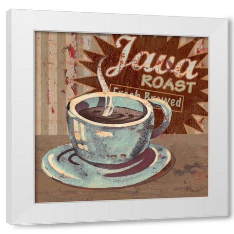 Coffee Brew Sign II White Modern Wood Framed Art Print by Brent, Paul