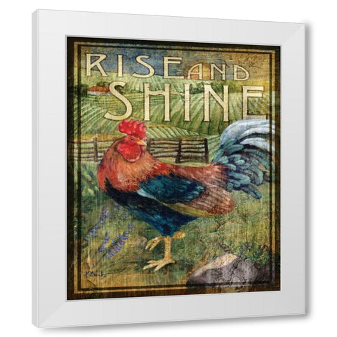 Rooster Sign II White Modern Wood Framed Art Print by Brent, Paul