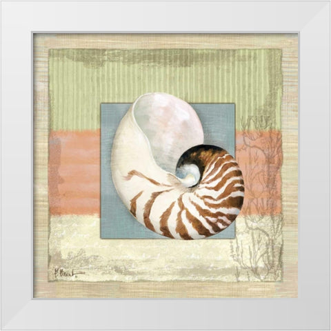 Montego Nautilus White Modern Wood Framed Art Print by Brent, Paul