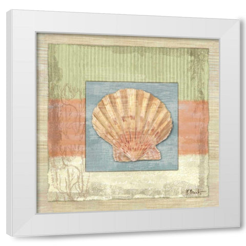 Montego Scallop White Modern Wood Framed Art Print by Brent, Paul
