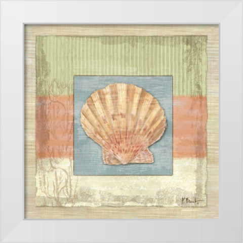 Montego Scallop White Modern Wood Framed Art Print by Brent, Paul