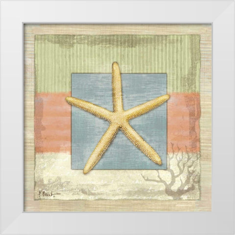 Montego Starfish White Modern Wood Framed Art Print by Brent, Paul