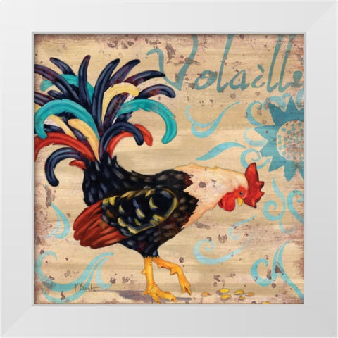 Royale Rooster I White Modern Wood Framed Art Print by Brent, Paul