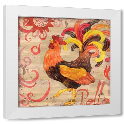 Royale Rooster II White Modern Wood Framed Art Print by Brent, Paul