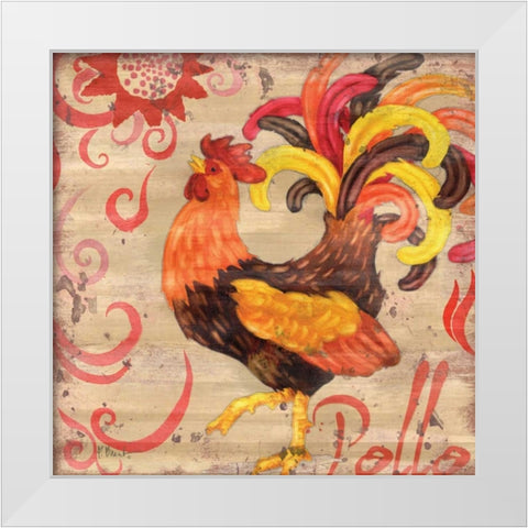 Royale Rooster II White Modern Wood Framed Art Print by Brent, Paul