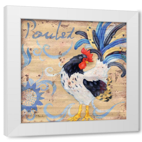 Royale Rooster IV White Modern Wood Framed Art Print by Brent, Paul