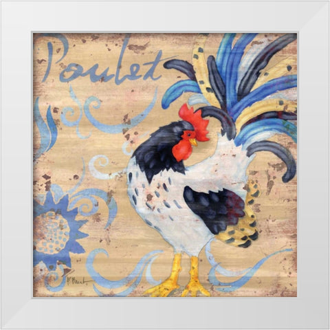 Royale Rooster IV White Modern Wood Framed Art Print by Brent, Paul