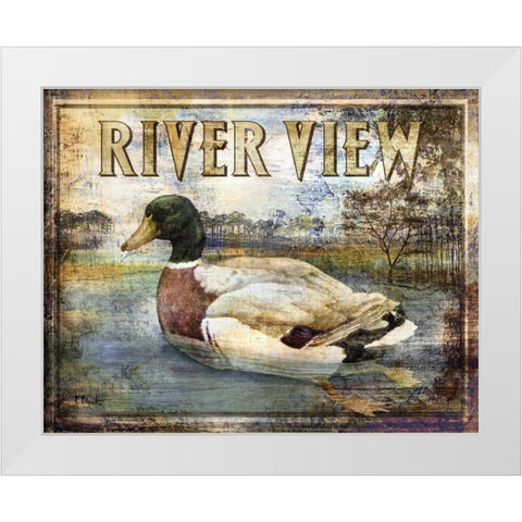 Duck Sign I White Modern Wood Framed Art Print by Brent, Paul