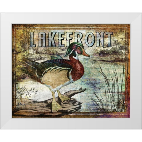 Duck Sign II White Modern Wood Framed Art Print by Brent, Paul