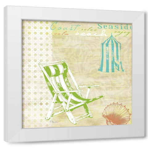 Cabana Beach Citrus Collage I White Modern Wood Framed Art Print by Brent, Paul