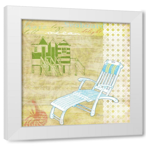 Cabana Beach Citrus Collage II White Modern Wood Framed Art Print by Brent, Paul