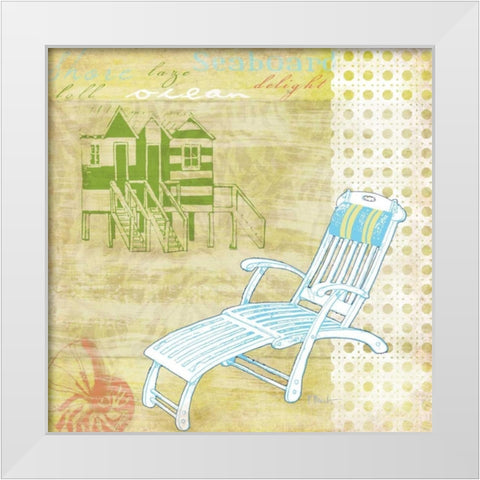 Cabana Beach Citrus Collage II White Modern Wood Framed Art Print by Brent, Paul