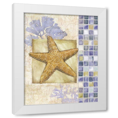 Mosaic Shell Collage II White Modern Wood Framed Art Print by Brent, Paul