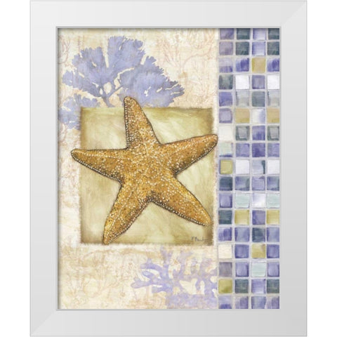 Mosaic Shell Collage II White Modern Wood Framed Art Print by Brent, Paul
