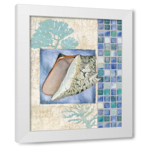 Mosaic Shell Collage III White Modern Wood Framed Art Print by Brent, Paul
