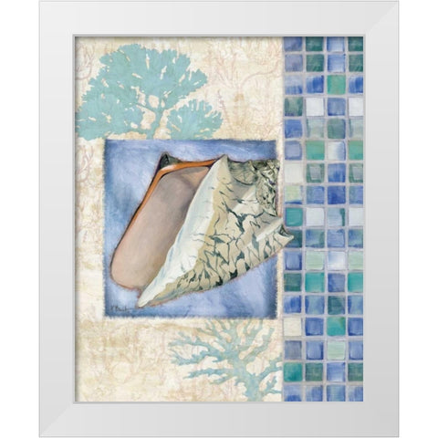 Mosaic Shell Collage III White Modern Wood Framed Art Print by Brent, Paul