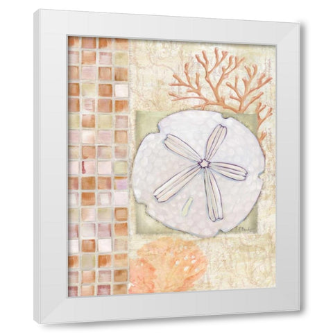 Mosaic Shell Collage IV White Modern Wood Framed Art Print by Brent, Paul