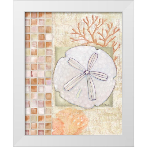 Mosaic Shell Collage IV White Modern Wood Framed Art Print by Brent, Paul
