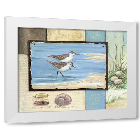 Sandpiper Collage I White Modern Wood Framed Art Print by Brent, Paul
