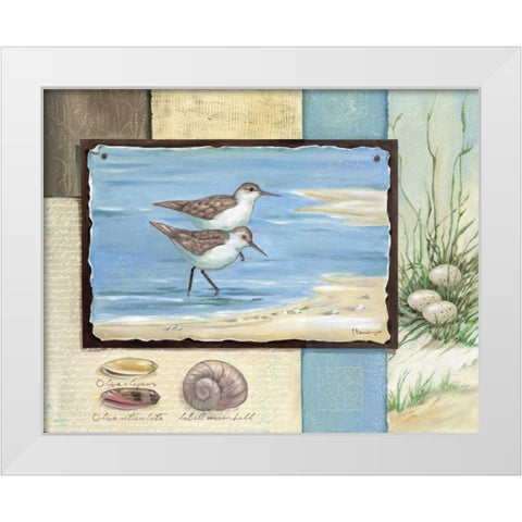 Sandpiper Collage I White Modern Wood Framed Art Print by Brent, Paul