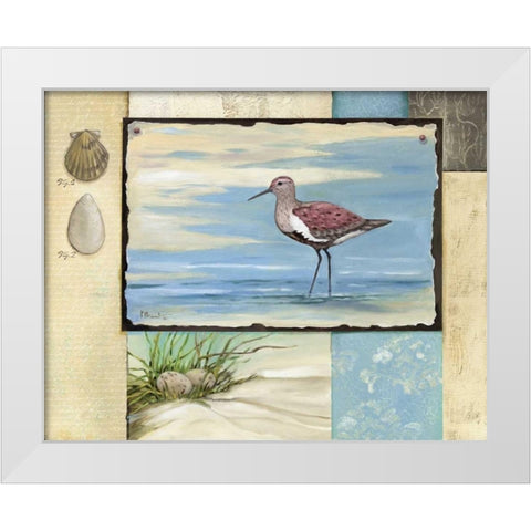 Sandpiper Collage II White Modern Wood Framed Art Print by Brent, Paul