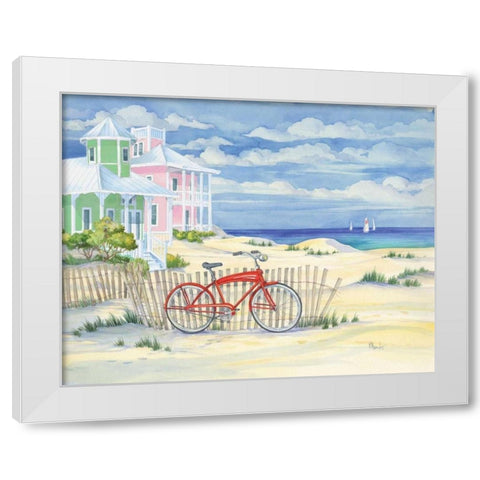 Beach Cruiser Cottage I White Modern Wood Framed Art Print by Brent, Paul